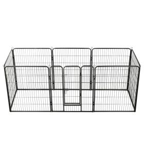 Dog Playpen Black Powder-coated steel 31.5 x 39.4 in Durable