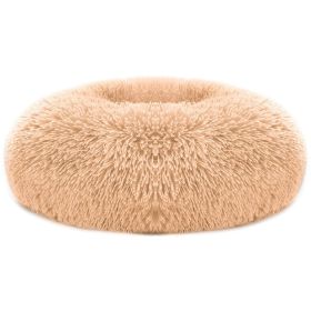 Pet Dog Bed Soft Warm Fleece Puppy Cat Bed Dog Cozy Nest Sofa Bed Cushion L Size (Color: Brown, size: L)