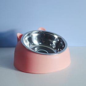 Stainless Steel Dog Bowl Double Bowl Cervical Protection Oblique Mouth Hot Pet Food Basin Supplies (Option: Nordic powder-200ml)